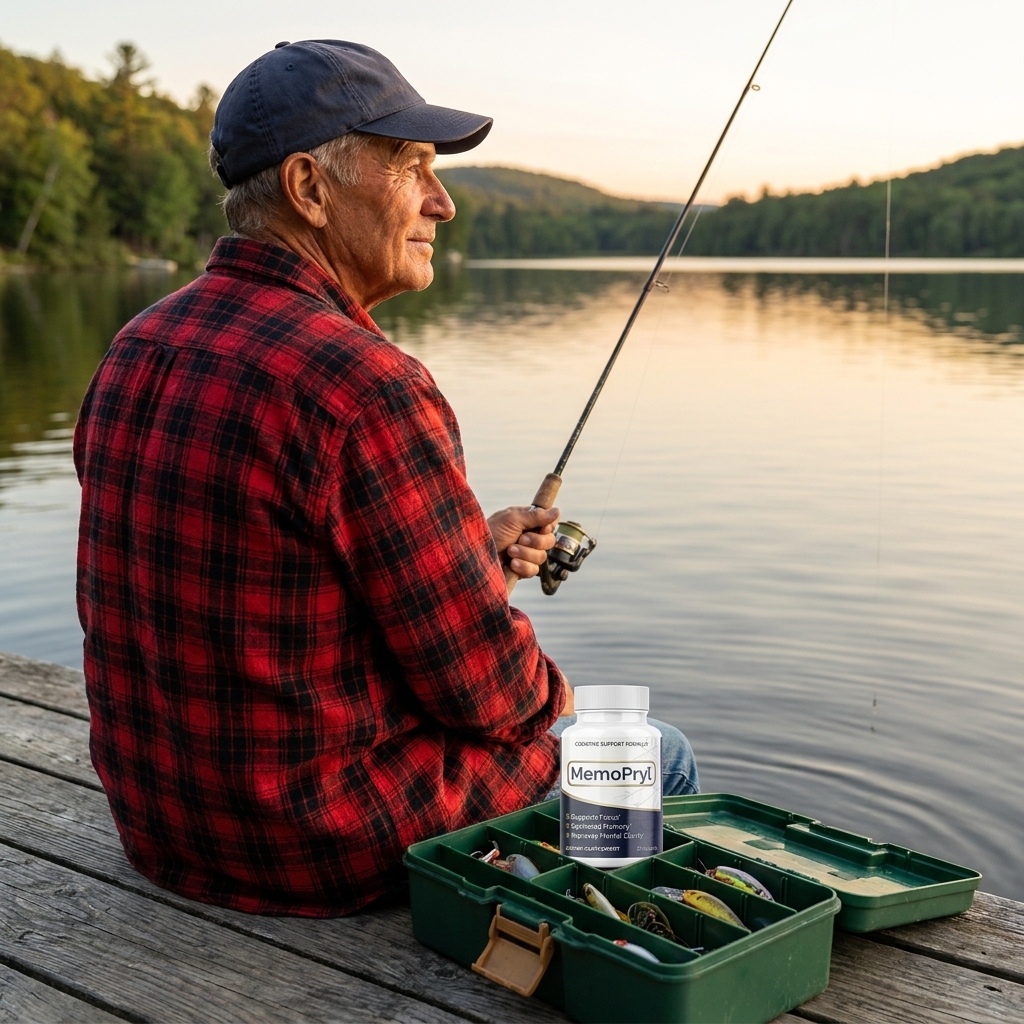 Walter H., 70+, holding MemoPryl bottle on his porch