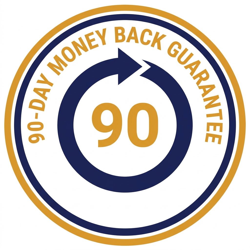 90-day money back guarantee seal